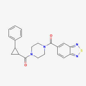molecular formula C21H20N4O2S B2766274 Benzo[c][1,2,5]thiadiazol-5-yl(4-(2-phenylcyclopropanecarbonyl)piperazin-1-yl)methanone CAS No. 1207029-39-7