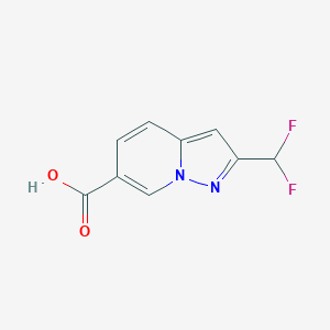 molecular formula C9H6F2N2O2 B2766276 2-(Difluoromethyl)pyrazolo[1,5-a]pyridine-6-carboxylic acid CAS No. 2248385-19-3