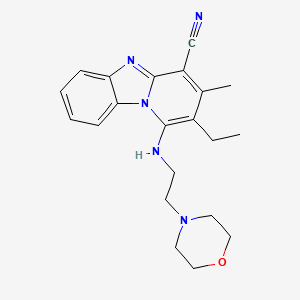 molecular formula C21H25N5O B2766277 2-Ethyl-3-methyl-1-(2-morpholin-4-ylethylamino)pyrido[1,2-a]benzimidazole-4-carbonitrile CAS No. 442572-39-6