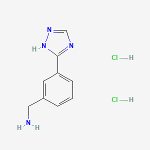 molecular formula C9H12Cl2N4 B2766279 [3-(1H-1,2,4-Triazol-5-yl)phenyl]methanamine;dihydrochloride CAS No. 2138157-46-5