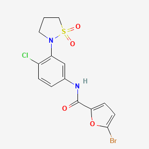 5-bromo-N-(4-chloro-3-(1,1-dioxidoisothiazolidin-2-yl)phenyl)furan-2-carboxamide