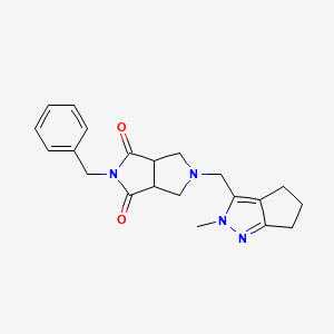 molecular formula C21H24N4O2 B2766286 2-benzyl-5-({2-methyl-2H,4H,5H,6H-cyclopenta[c]pyrazol-3-yl}methyl)-octahydropyrrolo[3,4-c]pyrrole-1,3-dione CAS No. 2415563-38-9