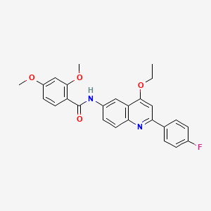 molecular formula C26H23FN2O4 B2766304 N-[4-ethoxy-2-(4-fluorophenyl)quinolin-6-yl]-2,4-dimethoxybenzamide CAS No. 1359501-26-0