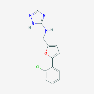 molecular formula C13H11ClN4O B276631 N-{[5-(2-chlorophenyl)furan-2-yl]methyl}-1H-1,2,4-triazol-3-amine 