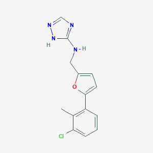 molecular formula C14H13ClN4O B276632 N-{[5-(3-chloro-2-methylphenyl)-2-furyl]methyl}-1H-1,2,4-triazol-3-amine 