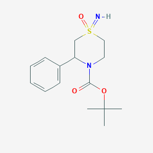 molecular formula C15H22N2O3S B2766327 tert-butyl1-imino-1-oxo-3-phenyl-1lambda6-thiomorpholine-4-carboxylate CAS No. 2470435-15-3