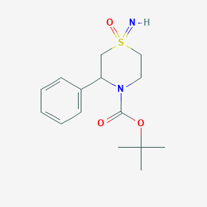 molecular formula C15H22N2O3S B2766327 Tert-butyl 1-imino-1-oxo-3-phenyl-1,4-thiazinane-4-carboxylate CAS No. 2470435-15-3