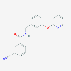 molecular formula C20H15N3O2 B2766328 3-cyano-N-(3-(pyridin-2-yloxy)benzyl)benzamide CAS No. 1797280-90-0