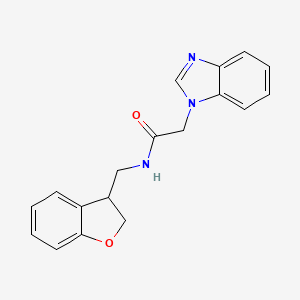 molecular formula C18H17N3O2 B2766330 2-(1H-1,3-benzodiazol-1-yl)-N-[(2,3-dihydro-1-benzofuran-3-yl)methyl]acetamide CAS No. 2097919-42-9
