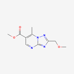 molecular formula C10H12N4O3 B2766331 Methyl 2-(methoxymethyl)-7-methyl-[1,2,4]triazolo[1,5-a]pyrimidine-6-carboxylate CAS No. 1211484-10-4