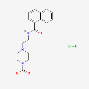 molecular formula C19H24ClN3O3 B2766335 Methyl 4-(2-(1-naphthamido)ethyl)piperazine-1-carboxylate hydrochloride CAS No. 1351607-14-1