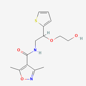 molecular formula C14H18N2O4S B2766347 N-(2-(2-hydroxyethoxy)-2-(thiophen-2-yl)ethyl)-3,5-dimethylisoxazole-4-carboxamide CAS No. 2034615-28-4