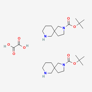 molecular formula C28H50N4O8 B2766349 Tert-butyl 2,7-diazaspiro[4.5]decane-2-carboxylate hemioxalate CAS No. 1523606-54-3