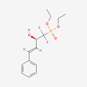 molecular formula C14H19F2O4P B2766350 diethyl (E)-(1,1-difluoro-2-hydroxy-4-phenylbut-3-en-1-yl)phosphonate CAS No. 1041194-07-3