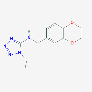 molecular formula C12H15N5O2 B276636 N-(2,3-dihydro-1,4-benzodioxin-6-ylmethyl)-1-ethyl-1H-tetrazol-5-amine 