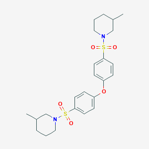molecular formula C24H32N2O5S2 B2766375 3-methyl-1-(4-{4-[(3-methylpiperidin-1-yl)sulfonyl]phenoxy}benzenesulfonyl)piperidine CAS No. 865611-82-1