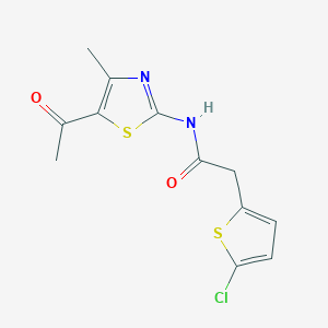 N-(5-acetyl-4-methylthiazol-2-yl)-2-(5-chlorothiophen-2-yl)acetamide