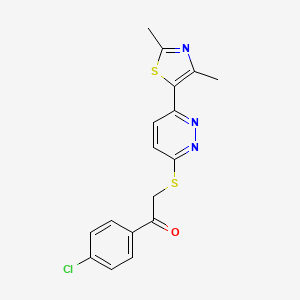 1-(4-Chlorophenyl)-2-((6-(2,4-dimethylthiazol-5-yl)pyridazin-3-yl)thio)ethanone