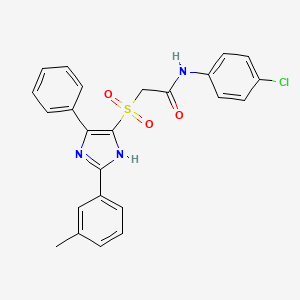 N-(4-chlorophenyl)-2-{[2-(3-methylphenyl)-5-phenyl-1H-imidazol-4-yl]sulfonyl}acetamide