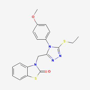 3-[[5-Ethylsulfanyl-4-(4-methoxyphenyl)-1,2,4-triazol-3-yl]methyl]-1,3-benzothiazol-2-one