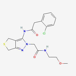 2-(2-chlorophenyl)-N-(2-(2-((2-methoxyethyl)amino)-2-oxoethyl)-4,6-dihydro-2H-thieno[3,4-c]pyrazol-3-yl)acetamide