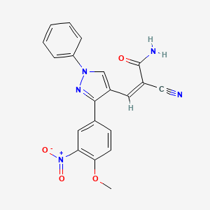 2-cyano-3-[3-(4-methoxy-3-nitrophenyl)-1-phenyl-1H-pyrazol-4-yl]acrylamide