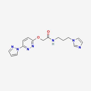 N-(3-(1H-imidazol-1-yl)propyl)-2-((6-(1H-pyrazol-1-yl)pyridazin-3-yl)oxy)acetamide