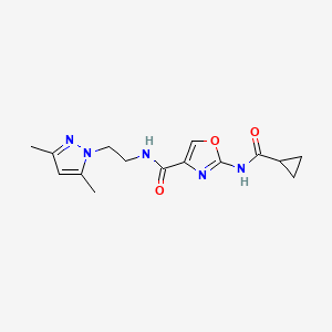 2-(cyclopropanecarboxamido)-N-(2-(3,5-dimethyl-1H-pyrazol-1-yl)ethyl)oxazole-4-carboxamide