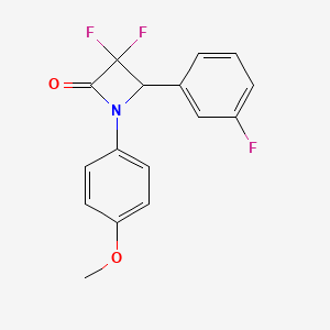 3,3-Difluoro-4-(3-fluorophenyl)-1-(4-methoxyphenyl)azetidin-2-one