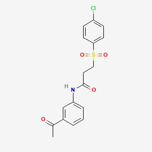 N-(3-acetylphenyl)-3-(4-chlorophenyl)sulfonylpropanamide