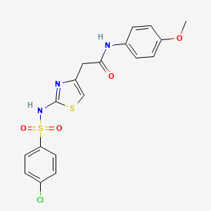 2-(2-(4-chlorophenylsulfonamido)thiazol-4-yl)-N-(4-methoxyphenyl)acetamide