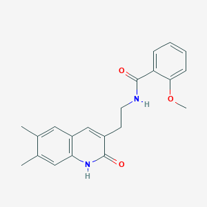 N-[2-(6,7-dimethyl-2-oxo-1H-quinolin-3-yl)ethyl]-2-methoxybenzamide