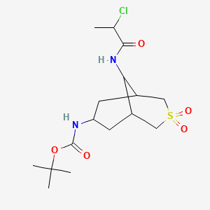 Tert-butyl N-[9-(2-chloropropanoylamino)-3,3-dioxo-3lambda6-thiabicyclo[3.3.1]nonan-7-yl]carbamate