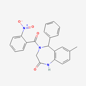7-methyl-4-(2-nitrobenzoyl)-5-phenyl-1,3,4,5-tetrahydro-2H-1,4-benzodiazepin-2-one