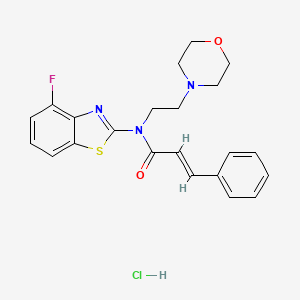 molecular formula C22H23ClFN3O2S B2766439 N-(4-fluorobenzo[d]thiazol-2-yl)-N-(2-morpholinoethyl)cinnamamide hydrochloride CAS No. 1217230-16-4