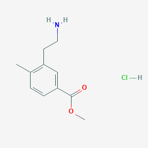 molecular formula C11H16ClNO2 B2766440 Methyl 3-(2-aminoethyl)-4-methylbenzoate hydrochloride CAS No. 2138034-69-0