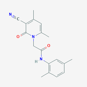 molecular formula C18H19N3O2 B2766445 2-(3-cyano-4,6-dimethyl-2-oxo-1,2-dihydropyridin-1-yl)-N-(2,5-dimethylphenyl)acetamide CAS No. 932528-35-3