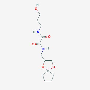 N1-(1,4-dioxaspiro[4.4]nonan-2-ylmethyl)-N2-(3-hydroxypropyl)oxalamide