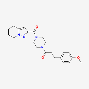 3-(4-Methoxyphenyl)-1-(4-(4,5,6,7-tetrahydropyrazolo[1,5-a]pyridine-2-carbonyl)piperazin-1-yl)propan-1-one