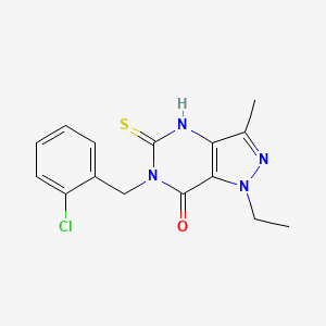 6-(2-chlorobenzyl)-1-ethyl-3-methyl-5-thioxo-1,4,5,6-tetrahydro-7H-pyrazolo[4,3-d]pyrimidin-7-one