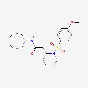 B2766477 N-cycloheptyl-2-(1-((4-methoxyphenyl)sulfonyl)piperidin-2-yl)acetamide CAS No. 941956-25-8