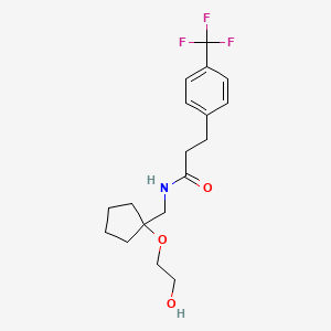 molecular formula C18H24F3NO3 B2766489 N-((1-(2-hydroxyethoxy)cyclopentyl)methyl)-3-(4-(trifluoromethyl)phenyl)propanamide CAS No. 2309750-62-5