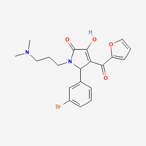 B2766493 5-(3-bromophenyl)-1-(3-(dimethylamino)propyl)-4-(furan-2-carbonyl)-3-hydroxy-1H-pyrrol-2(5H)-one CAS No. 381197-37-1