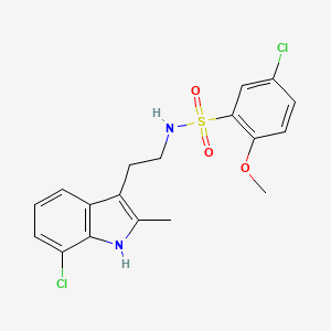 5-chloro-N-[2-(7-chloro-2-methyl-1H-indol-3-yl)ethyl]-2-methoxybenzene-1-sulfonamide