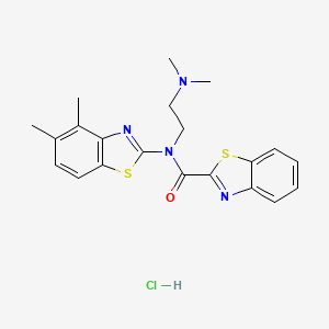 molecular formula C21H23ClN4OS2 B2766503 N-(2-(dimethylamino)ethyl)-N-(4,5-dimethylbenzo[d]thiazol-2-yl)benzo[d]thiazole-2-carboxamide hydrochloride CAS No. 1217115-58-6
