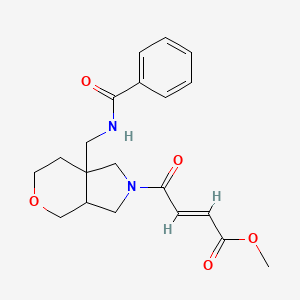 molecular formula C20H24N2O5 B2766509 Methyl (E)-4-[7a-(benzamidomethyl)-1,3,3a,4,6,7-hexahydropyrano[3,4-c]pyrrol-2-yl]-4-oxobut-2-enoate CAS No. 2411325-24-9