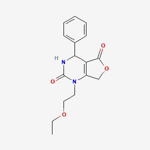 molecular formula C16H18N2O4 B2766511 1-(2-ethoxyethyl)-4-phenyl-4,7-dihydrofuro[3,4-d]pyrimidine-2,5(1H,3H)-dione CAS No. 1775522-51-4