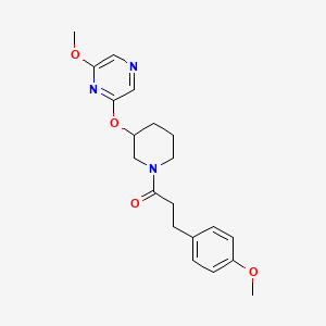 molecular formula C20H25N3O4 B2766512 3-(4-Methoxyphenyl)-1-(3-((6-methoxypyrazin-2-yl)oxy)piperidin-1-yl)propan-1-one CAS No. 2034580-72-6