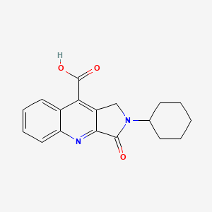molecular formula C18H18N2O3 B2766515 2-cyclohexyl-3-oxo-2,3-dihydro-1H-pyrrolo[3,4-b]quinoline-9-carboxylic acid CAS No. 36796-98-2