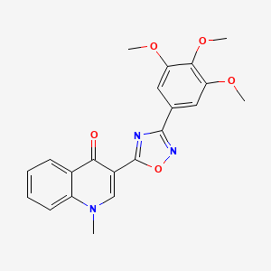 molecular formula C21H19N3O5 B2766517 1-methyl-3-(3-(3,4,5-trimethoxyphenyl)-1,2,4-oxadiazol-5-yl)quinolin-4(1H)-one CAS No. 1081114-83-1